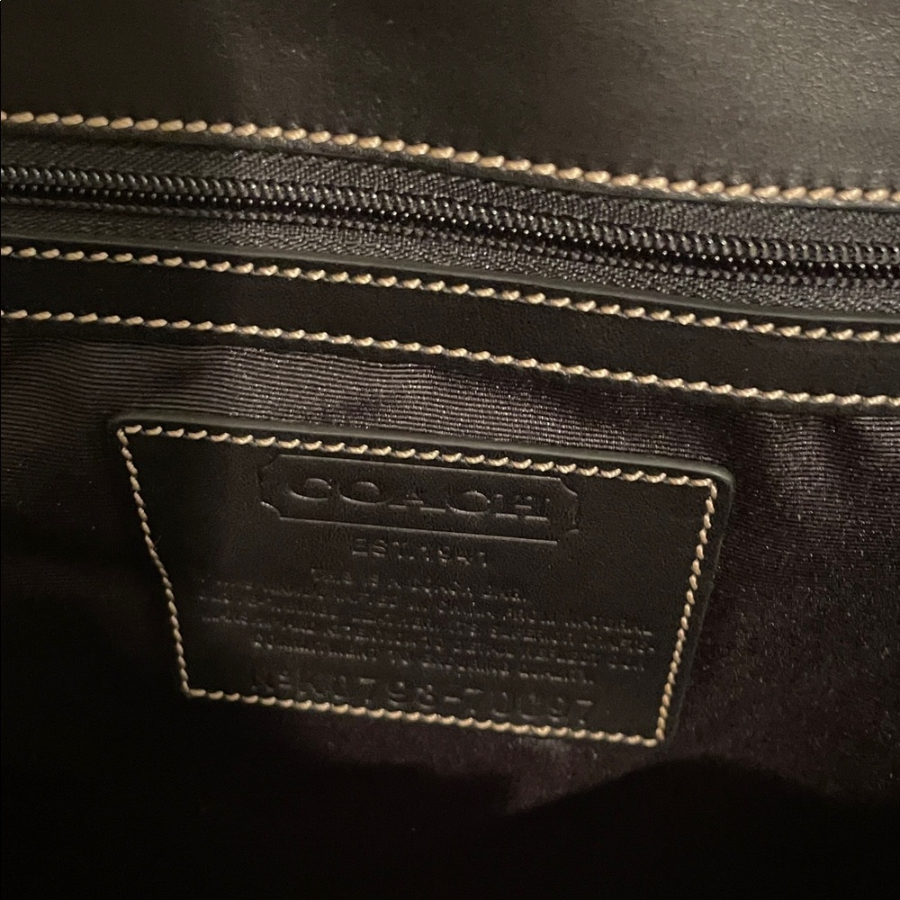 Coach Black Leather Men's thin Briefcase with Top Handles new with out tags - Picture 5 of 7